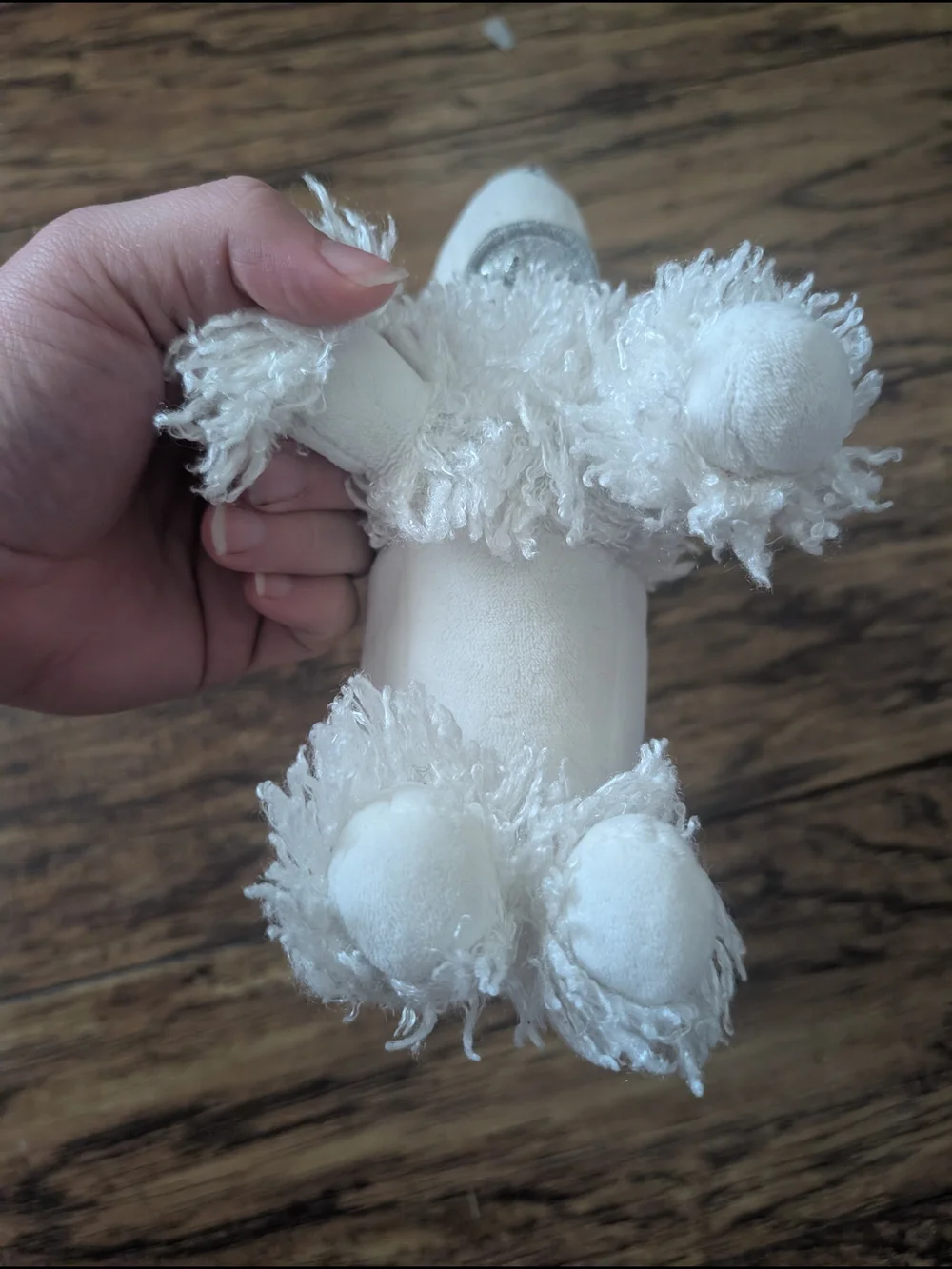 💥3/$24 Gymboree White Plush Poodle‎ Purse with Silver Bow